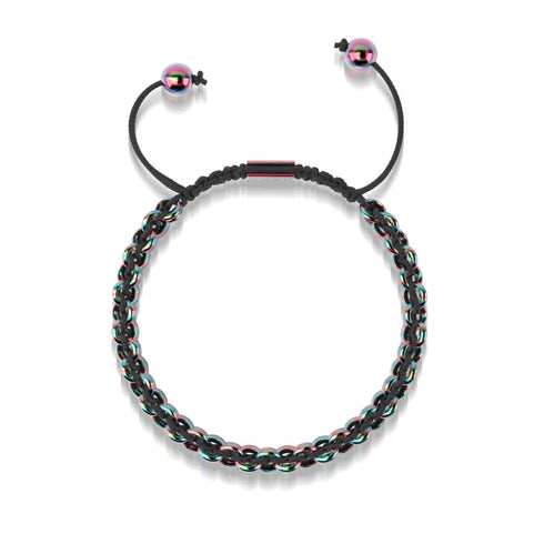 Chameleon Links | Deluxe Kismet Bracelet | Black x Unicorn Silver